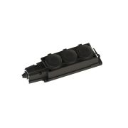 Колодка 3х розетка тройная 2К+З каучуковая        16А/250В IP44 Чёрная MultiSet