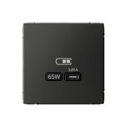 ARTGALLERY USB розетка тип-С 65Вт высокоскор.заряд. QC, PD, механизм, базальт