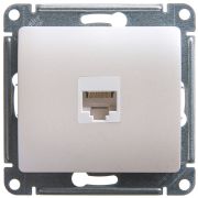 GLOSSA Розетка компьютерная RJ45 категория 5E перламутр в рамку