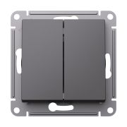 ATLASDESIGN 2-клавишный переключатель, перекрестный, 2 x сх. 7, 10АХ, механизм, БАЗАЛЬТ