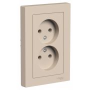 ATLASDESIGN РОЗЕТКА двойная без заземления,16А, в сборе, ПЕСОЧНЫЙ