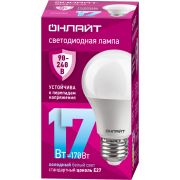 Лампа светодиодная 17вт OLL-A60-17-230-6.5K-E27 PRO 90-240В ОНЛАЙТ