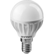 Лампа светодиодная LED 8вт E14 теплый матовый шар
