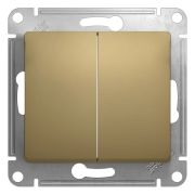 GLOSSA Выключатель двухклавишный в рамку титан сх.5