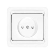 Розетка 1-м СП Валери 16А IP20 без заземл. защ. шторки бел. UNIVersal В0022x