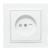 Розетка 1-м СП Минск 10А IP20 без заземл. защ. шторки бел. Basic EKF ERR10-022-100